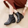 2025 Winter Shoes Women Snow Boots Warm Plush Cold Winter Soft Mother Wedges Shoes Fashion Brand Ladies Ankle Boots Plus Size 41 Black