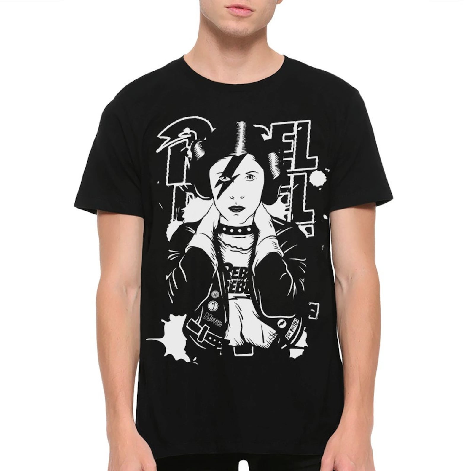 Princess Leia Ziggy Stardust Rebel Rebel T-Shirt, Men s Women s Sizes (met-245) 4XL