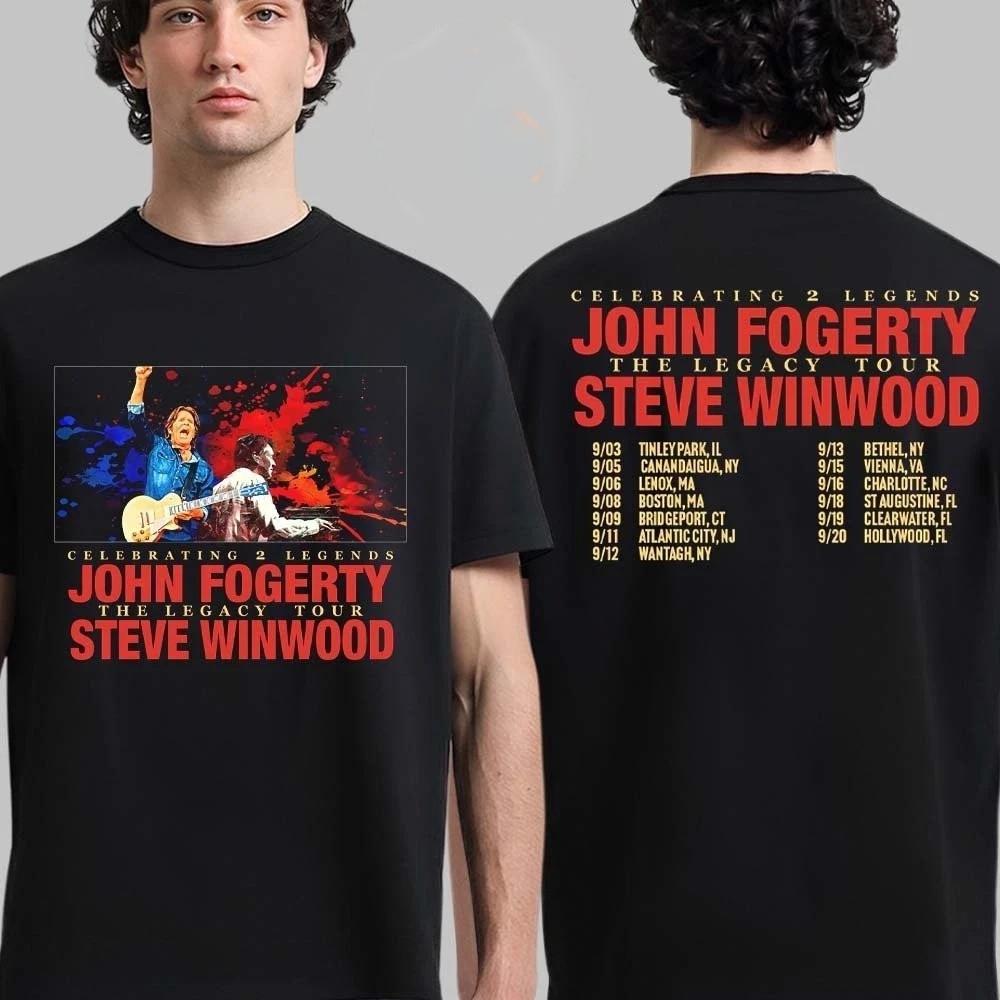 John Fogerty With Steve Winwood Celebrating 2 Legends The Legacy Tour 2026 Shirt Unisex T-Shirt XL