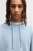 HUGO Light Blue Cotton Hoodie with Contrast Logo and Relaxed Fit Men's