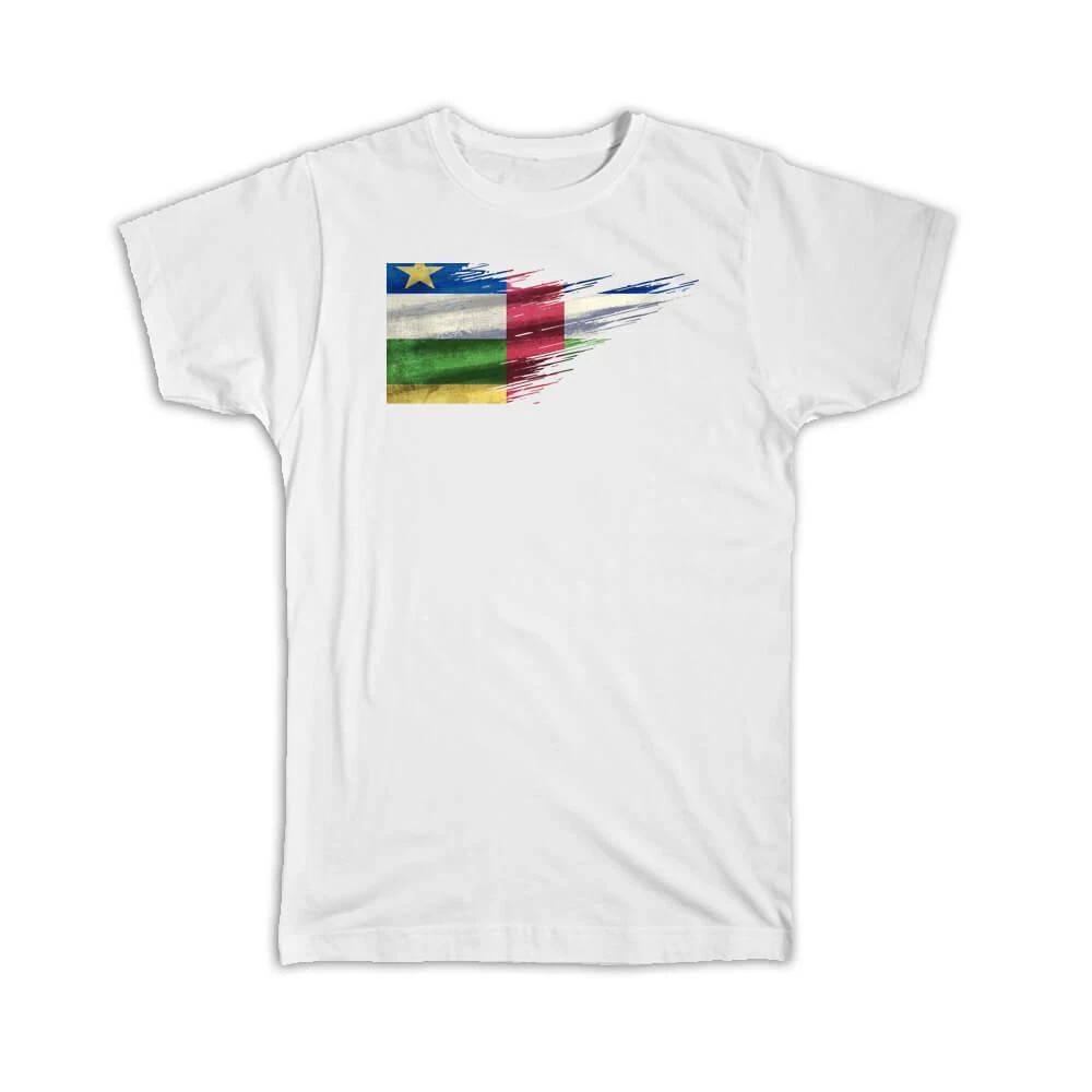 Gift T-Shirt : Central African Republic Flag Modern Country Expat S