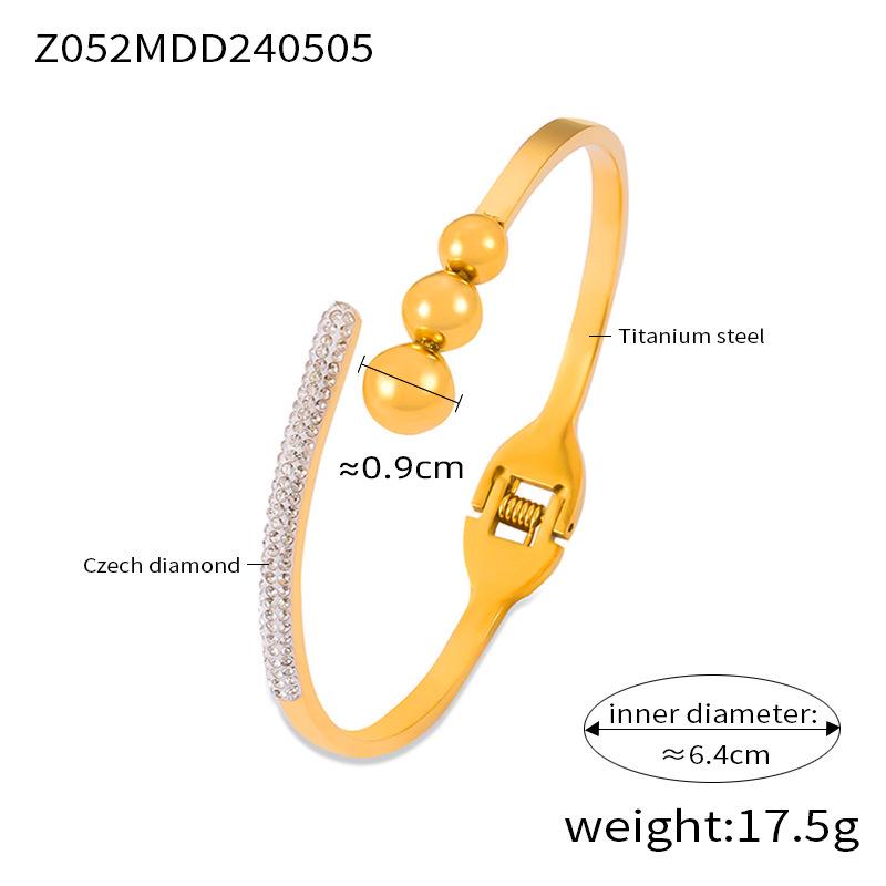 Elegant Cross-Border Full Diamond Titanium Steel Bracelet: Fashionable Hollow Chain Design