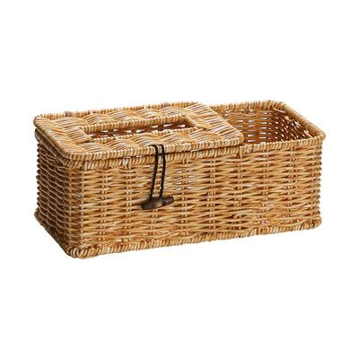 Creative Pumping Box Handmade Imitation Rattan Multi-function Remote Control Tissue Storage Box