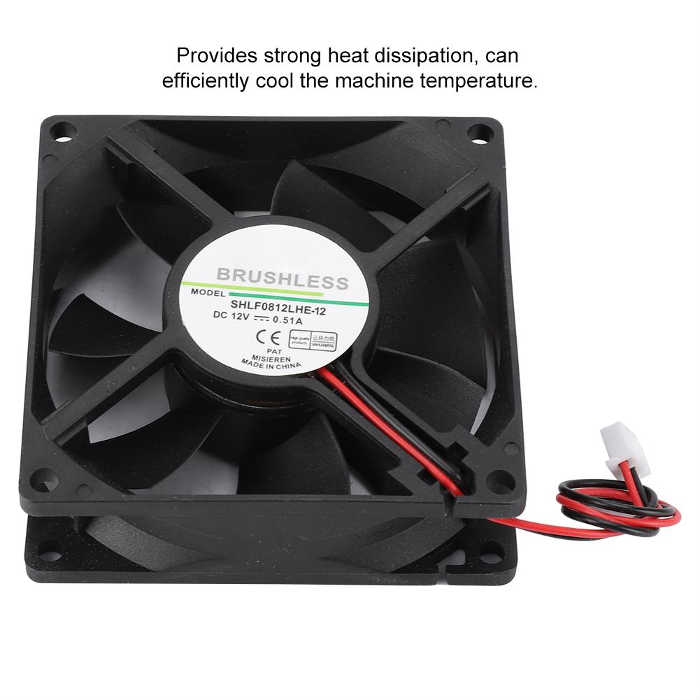 SHLF0812LHE 12 DC12V 0.51A 8CM 2Pin Large Air Volume Cooling Fan Cooler