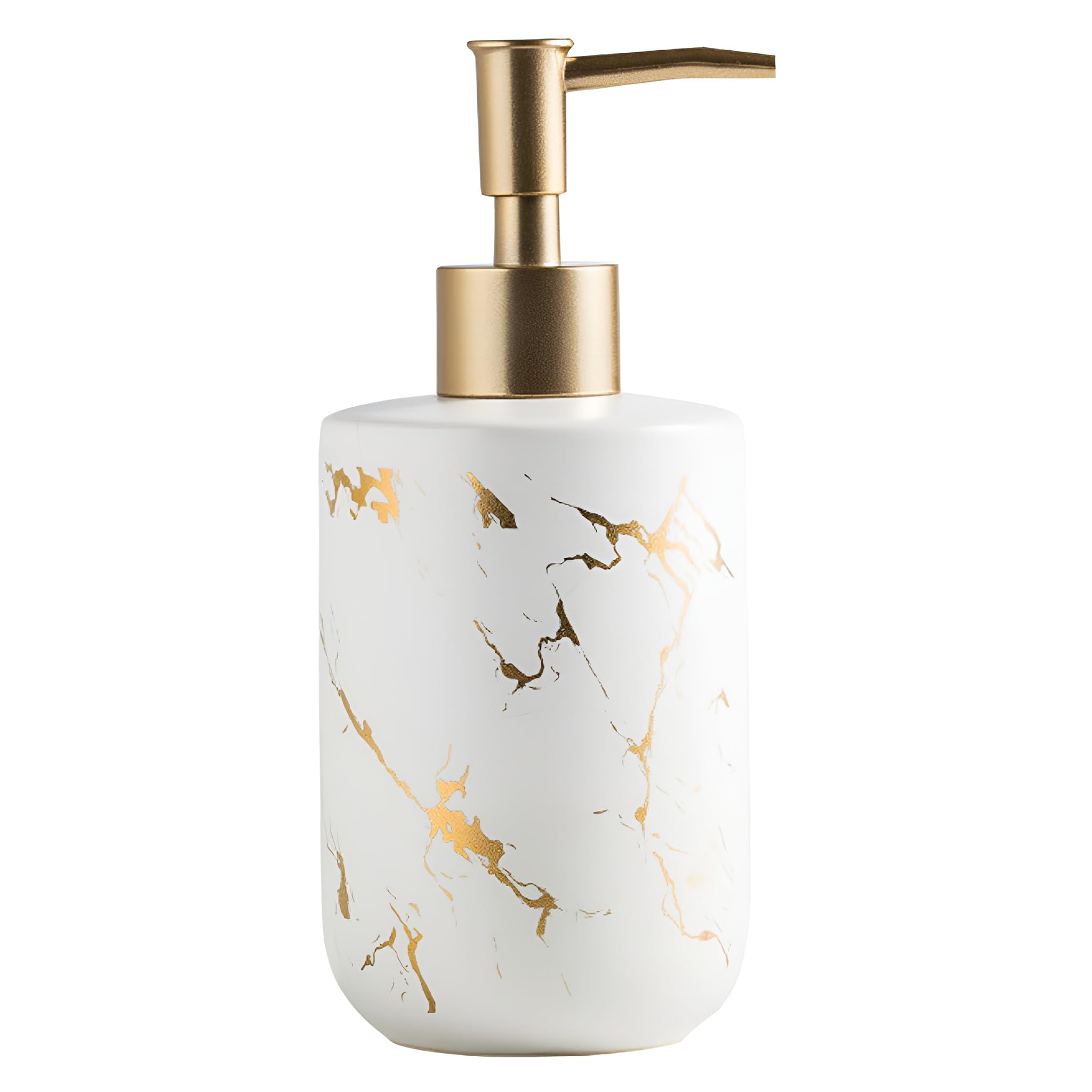 Queen-b Soap Dispenser, Stylish Marble Design, Ceramic Refill, for Soap, Shampoo, Body Wash, Conditioner, Hand Soap, Dishwashing, and Liquid Detergent