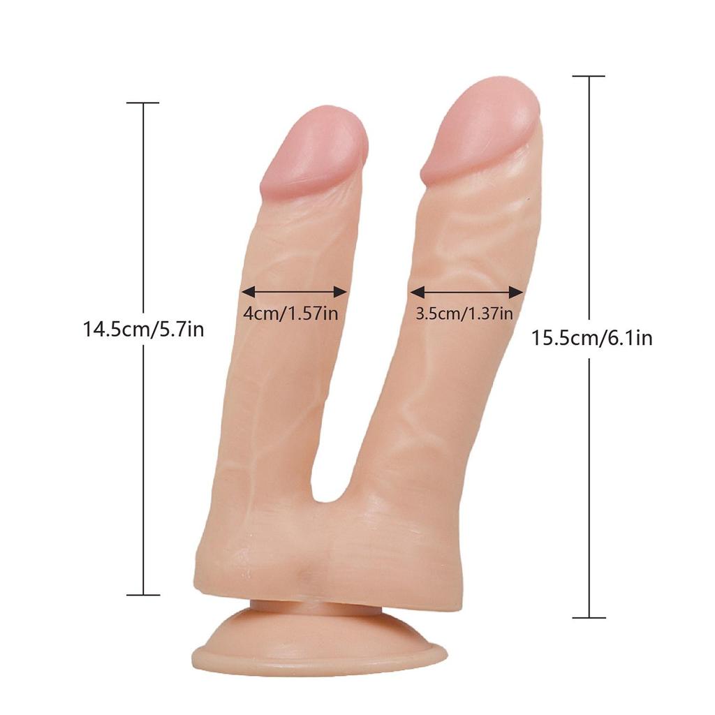 RUNYU Double Dildos Penetration Vagina and Anus Double Headed Penis Sex Toys for Women Masturbation