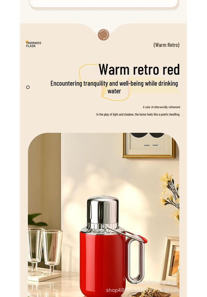 316 Stainless Steel Handle Vacuum Thermos Mug with Large Capacity and Tea Separator