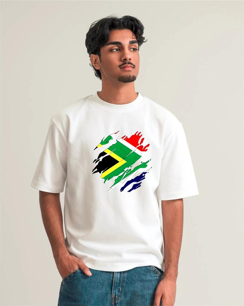 South Africa Flag Freedom Day T-Shirt, Torn Heritage Day Patriotic Pride Tee