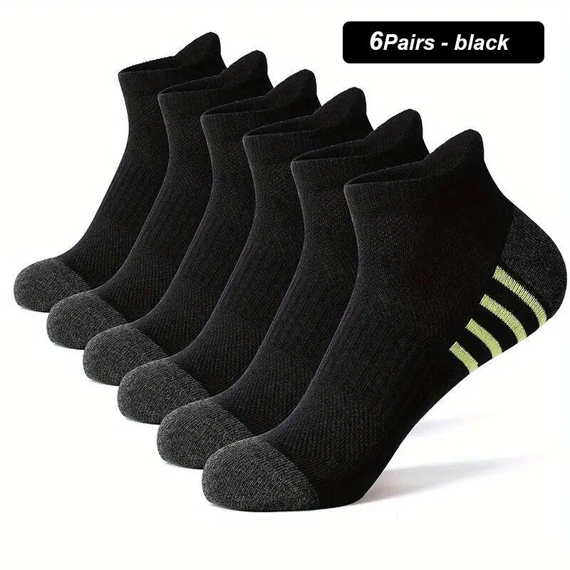 Nowe 6 par wysokiej jakości męskich skarpet sportowych Outdoor Leisure Czarno-białe Oddychające wygodne krótkie skarpetki męskie Plus rozmiar EU39-46