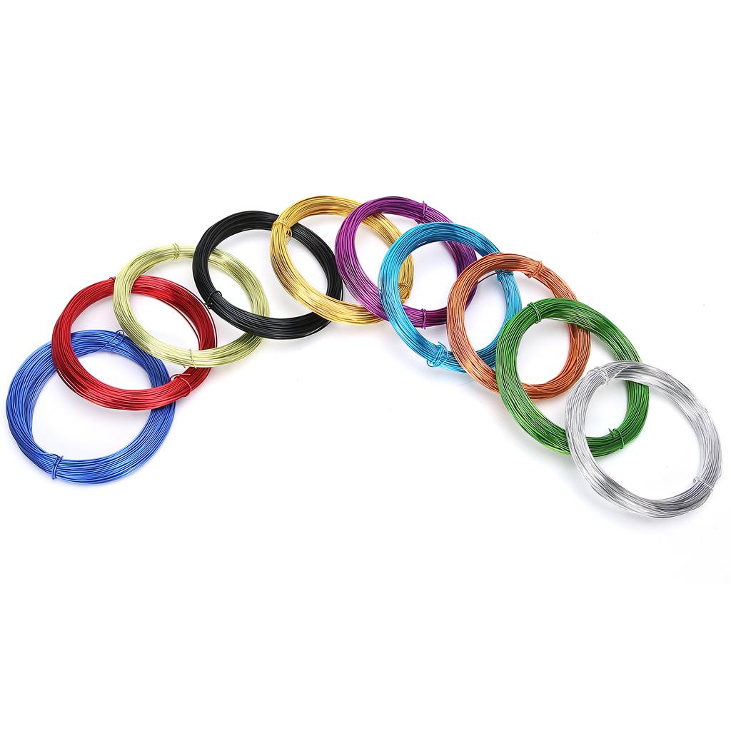 10 Rolls Colored Aluminum Wire Oxidized Flexible Bicycle Weaving Shape DIY Craft Making 0.8mm