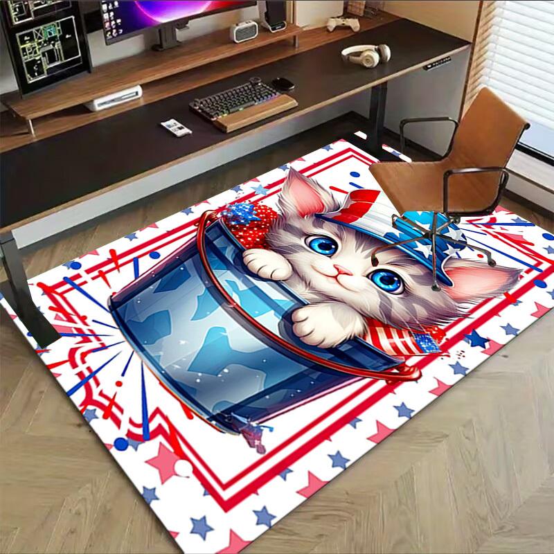 1PC Kitten Flag Extra Large Non Slip Floor Carpet, Office, Family, Studio Large Area Rug Indoor Rugs, Bold Statement Piece