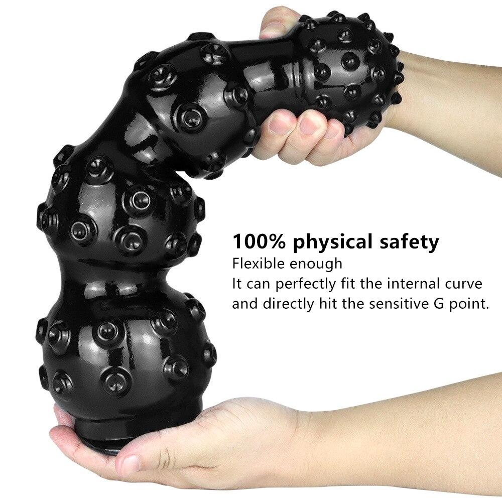 33cm Pull Beads Big Butt Plug Sexuální hračky Anální Dilátory Dilda Black Penis PVC Realistické Dick Fisting Slave Femdom Pegging