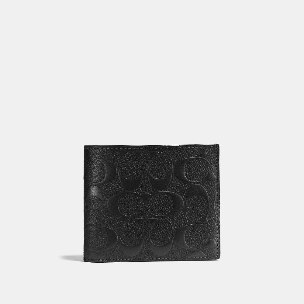 

Гаманець Coach 3 в 1 із фірмової шкіри чорного кольору One Size
