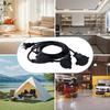 GREATIDE Rainproof Extension Cord, 2-Branch, 12A, 125V, 3m Extension Cable, Connectable, Power Cable, Power Distribution Cord, Round Plug, Rainproof,