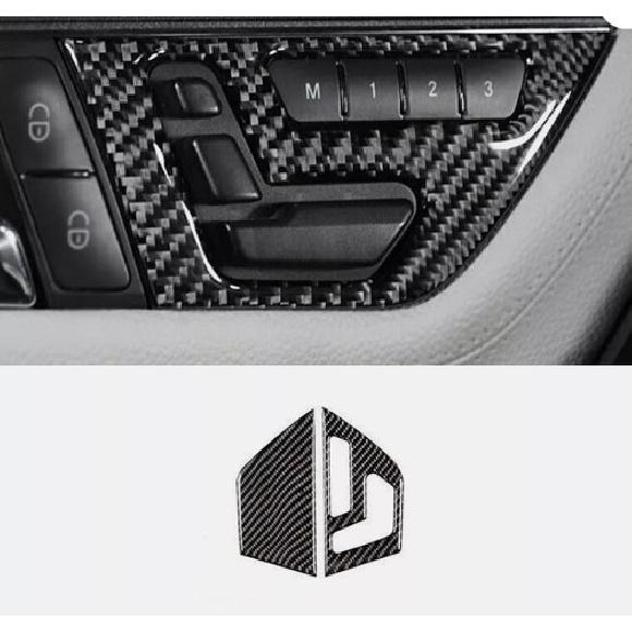 Real Carbon Fiber Dashboard trument Cover Trim 2pc For 2007-2014 Benz C-Class