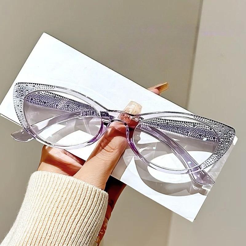 Neutral Fashion Luxury Reading Glasses High-definition Transparent Lenses Blue Light Blocking Farsighted Glasses for Men Women