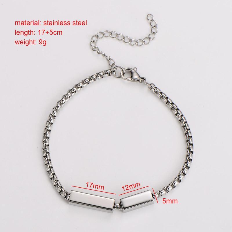 Geometric Minimalist Titanium Steel Bracelet Women Gold Or Gunmetal Finish Adjustable Length 51-80cm Elegant Everyday