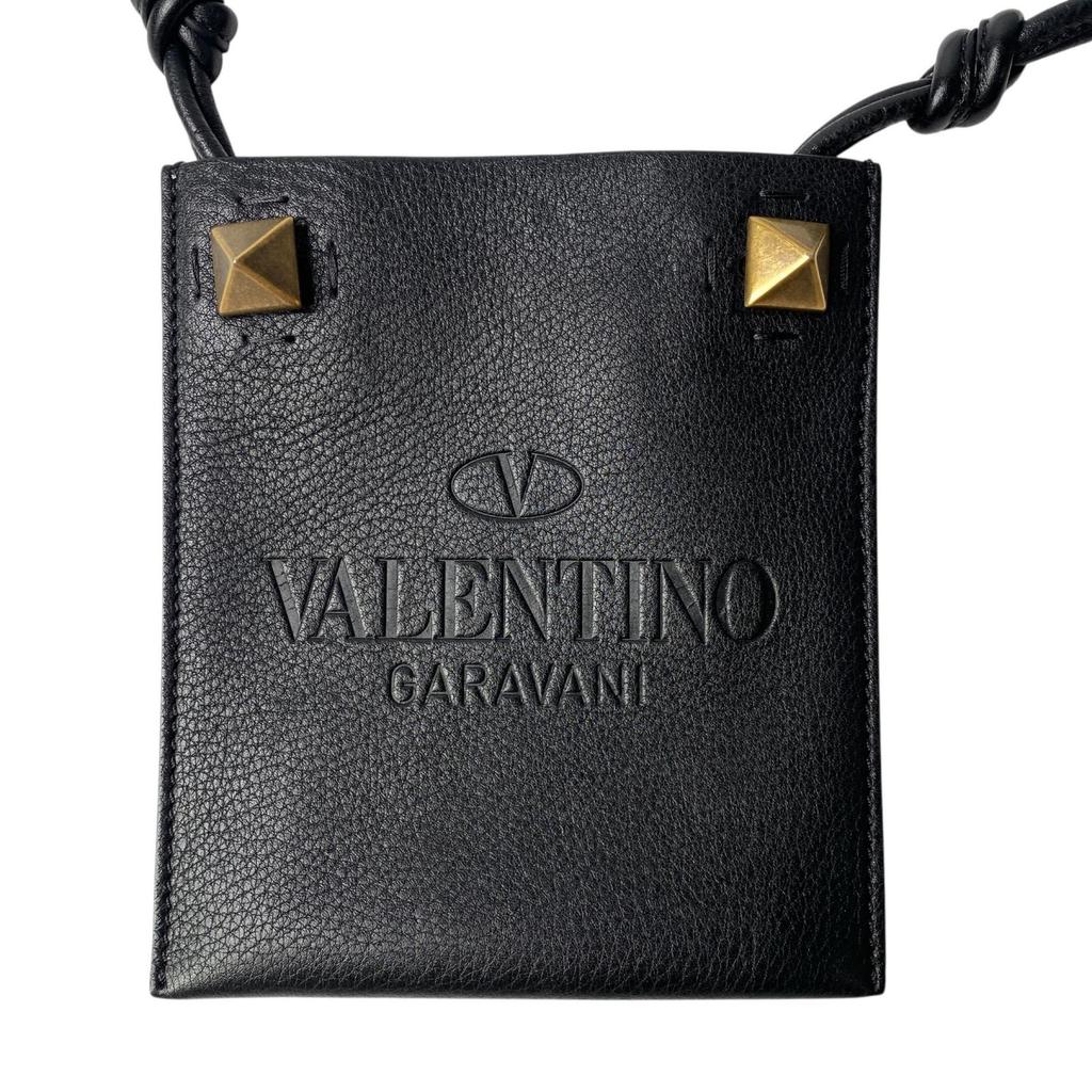Used Valentino GaravaniShoulder Bag Black Leather Women
