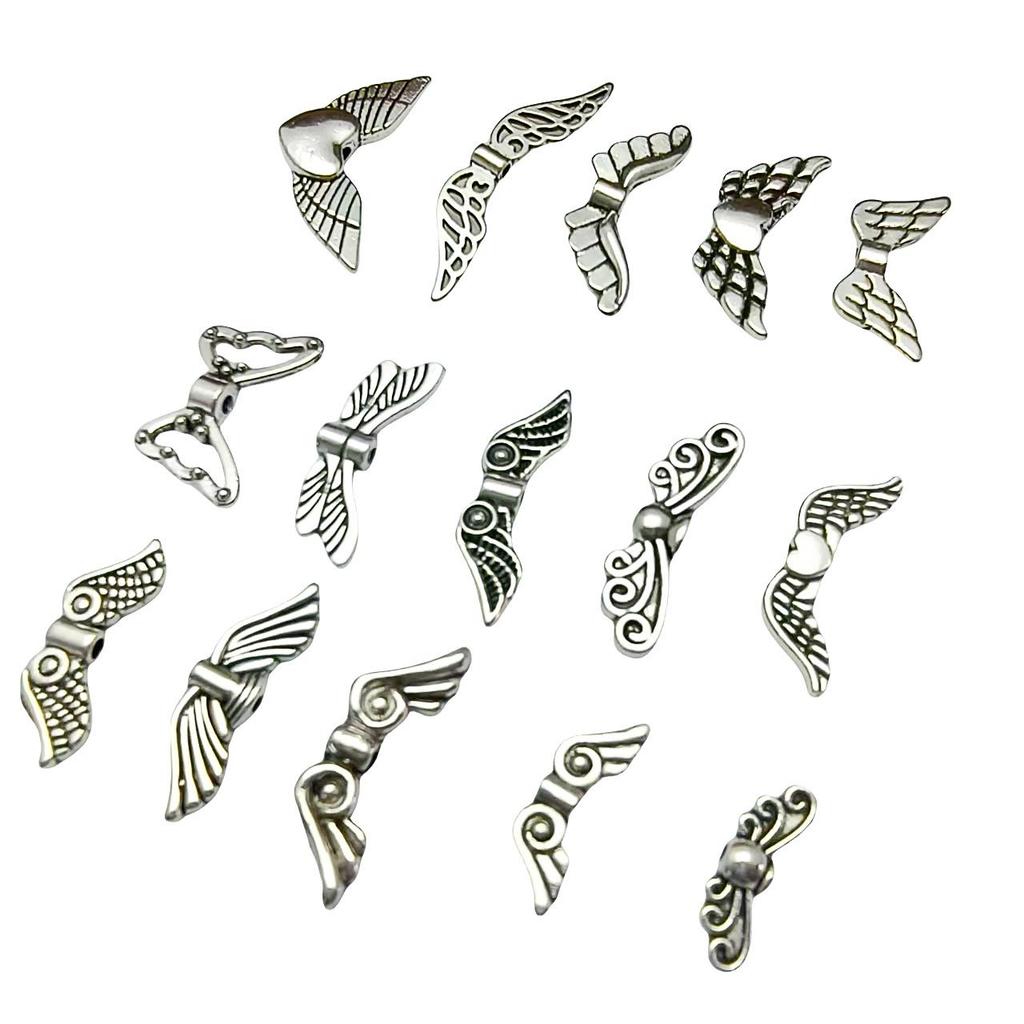 Tibetan Silver Angel Wing & Butterfly Feather Beads for Handmade Jewelry & DIY Accessories