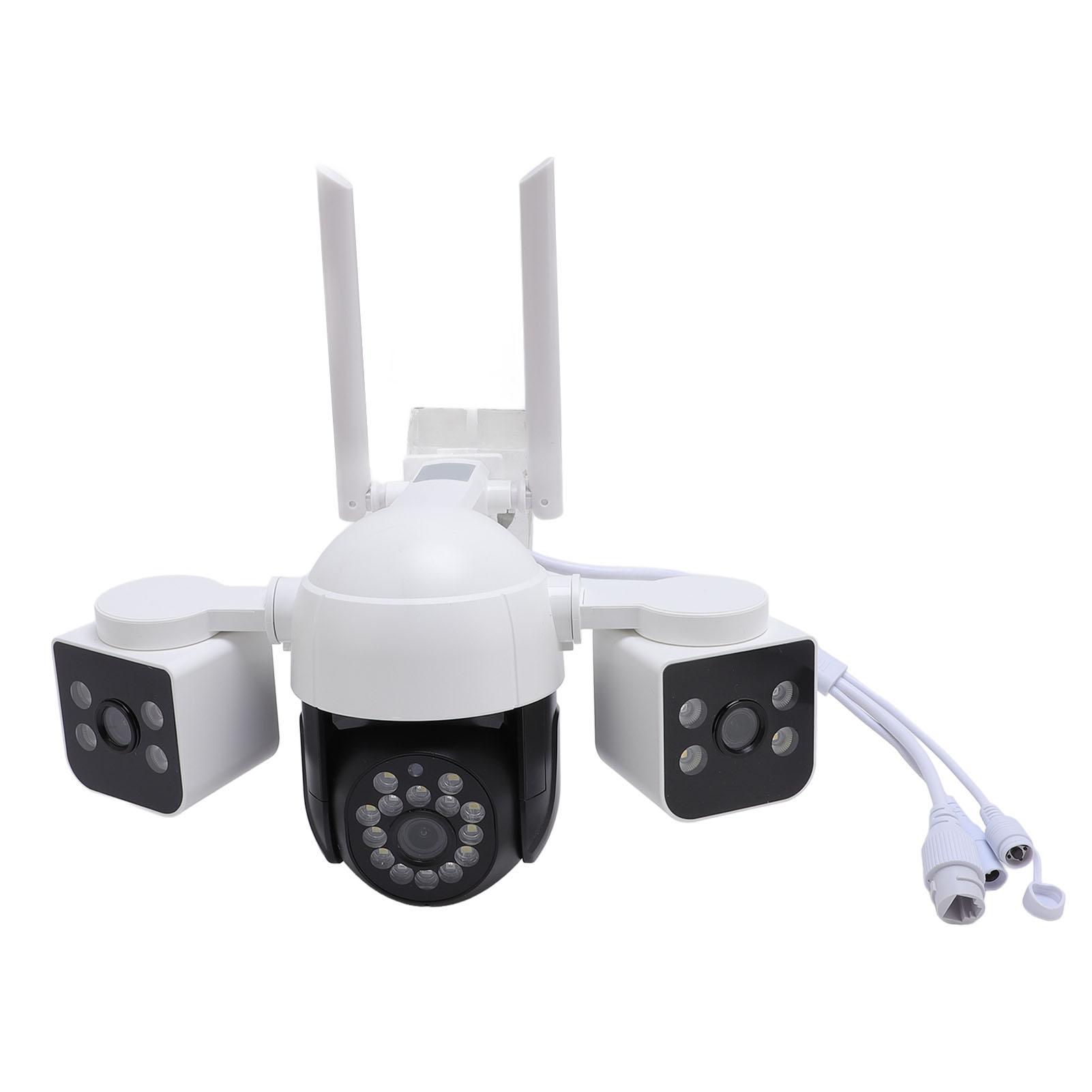 

Бездротова камера безпеки Три об єктиви 6 МП HD 360 градусів Панорамний нахил Двосторонній зв язок Зовнішнє спостереження EU Plug