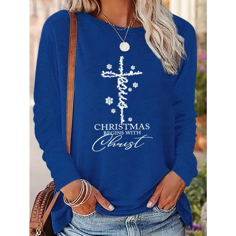 Women's Casual Round Neck Long Sleeve T-Shirt