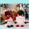 Festive Cartoon Christmas Gnome Figurine With Antlers And Bow Tie For Holiday Decor