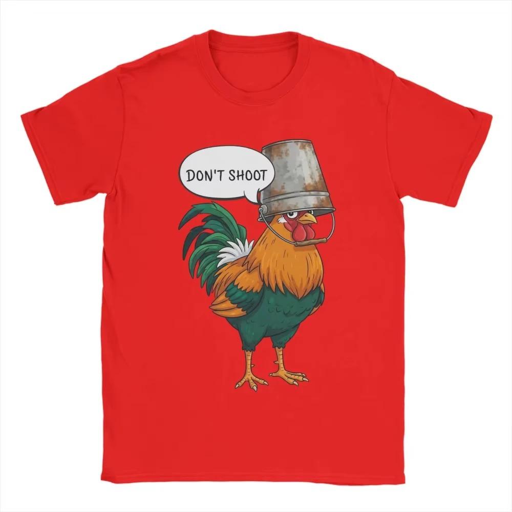 Funny Rooster Don't Shoot Meme Graphic T-Shirt Cartoon Chicken Humor Unisex Black Casual Women And Men T-shirts