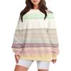Women's Casual Print Round Neck Loose Long Sleeve Sweatshirt Top With Pocket