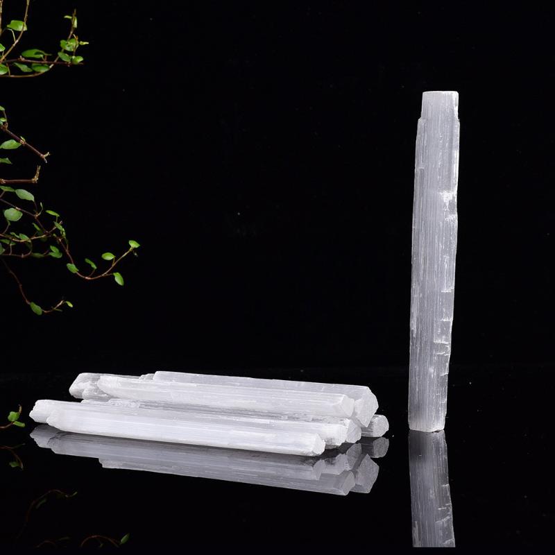 Natural White Selenite Gypsum Sticks Irregular Reiki Mineral Specimen Healing Crystal Wand Diy Jewelry Pendant Making Stone