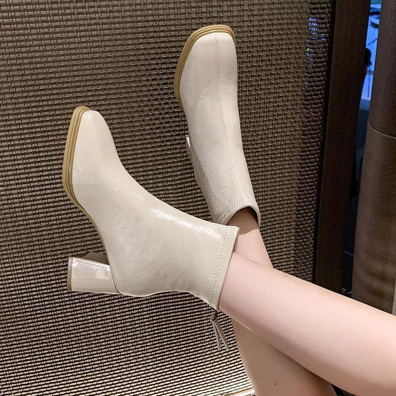 

Coarse Heel High Heels Short Boots Children s New Autumn and Winter Skirt Skinny Boots Small Ankle Boots Martin Boots 34 бежевый