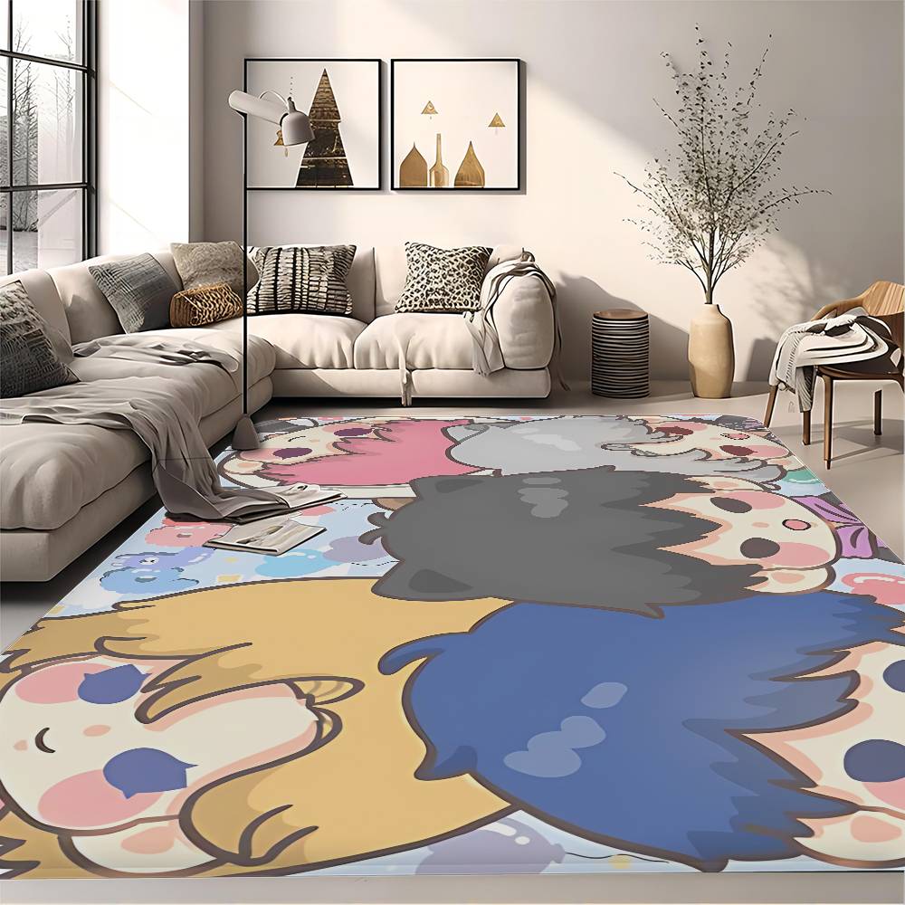 Kpop P-PLAVE Long Rugs Cheaper Anti-slip Modern Living Room Balcony Printed Bedside Area Rugs