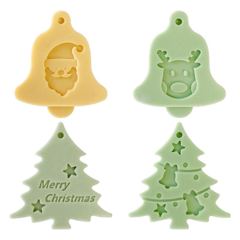 Christmas Ornament Chocolate Mold Snowflake Pendant Mold Elk Tree Decoration Epoxy Resin Santa Claus Gift For Home Decoration