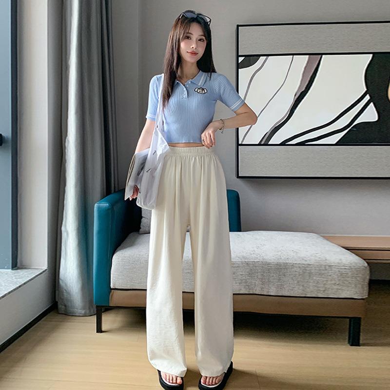 Milk Fu Yamamoto Pants Women's Summer Thin High Waist Lazy Quick Drying Casual Wide Leg Harlan Grandma Pants