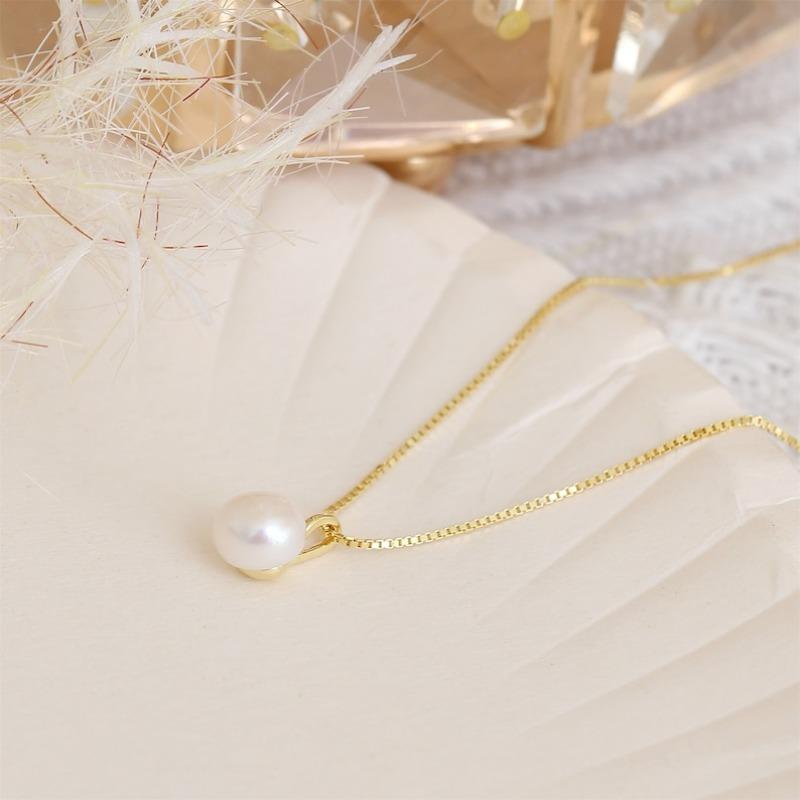 Hengsheng 2025 New Arrivals 5-6mm Freshwater Pearl Necklace for Women 45cm Pearl Pendant Necklaces Jewelry Gift