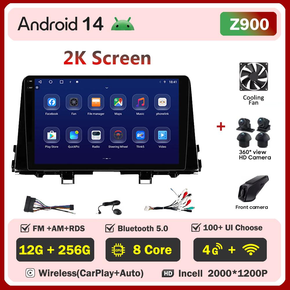 Car Video Player For KIA Morning 3 Picanto 2017-2020 Carplay Android 14 Auto Radio Intelligent System GPS Navigation 5G Wifi