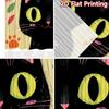 2D flat printing 2pcs Window Drapes Black Cat Cute Leaves Digital Printed Polyester Drapes Seasonal Party & Holiday Decor for
