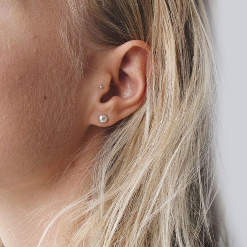 Gold Color Jewelry Classic Stainless Steel Silver Color Small Ball Earrings Ear Stud Stud Earrings