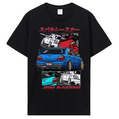 Klasické unisexové tričko s initial DT, bavlněné tričko s výstřihem do V, unisex hip hopové tričko s motivem GTR, vaporwave, JDM, auto, ležérní denní oblečení, streetwear