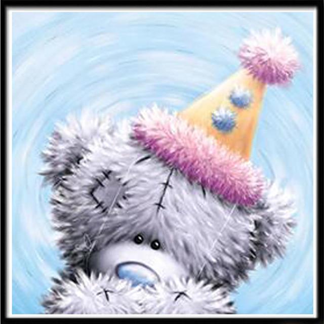 Diamond Painting Cute Animal Teddy Bear Round Diamond Embroidery Mosaic Home Decoration Pattern