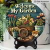 2D Flat Aluminum Rustic-Style “Welcome To My Garden” Wall Art Sign, 7.87 X 7.87 Inches. Perfect for Gardens, Homes, and Outdoor Spaces. An Ideal