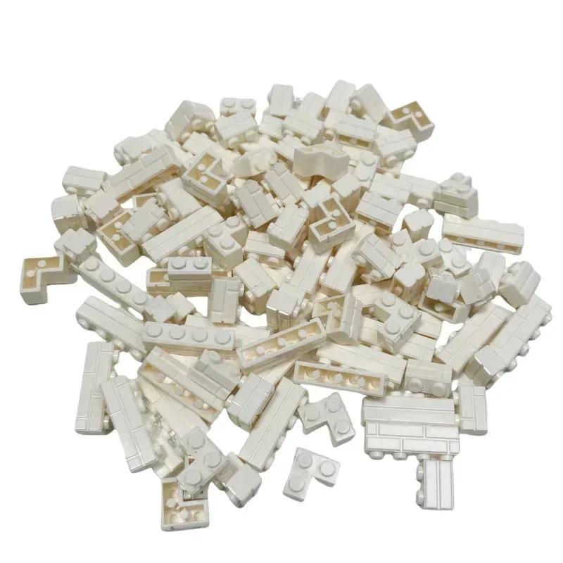 120PCS Wall Blocks MOC Thick Multiple Sizes Plastic Bricks Checkered Wall Tiles Mixed DIY Construction Compatible with Brands