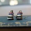 Ladies' Creative Multi Color Book Earrings