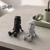 Moai Statue Model 3D Printed Action Figure, Movable Joints Articulated Easter Island Matte Black Desk Ornament Rock Sculpture, Mini Toy for