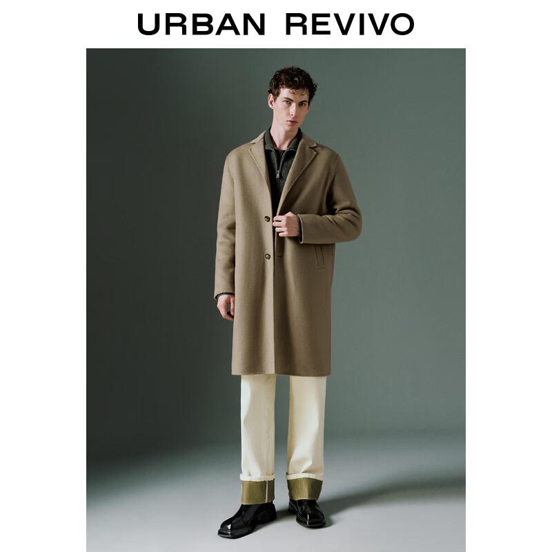 UR Men's 2024 Winter Wool Blend Lapel Overcoat