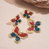 Digadagu Metal Texture Butterfly Dangle Earrings New Women's Exaggerated Minimalist Earrings Daily Zircon Accessories