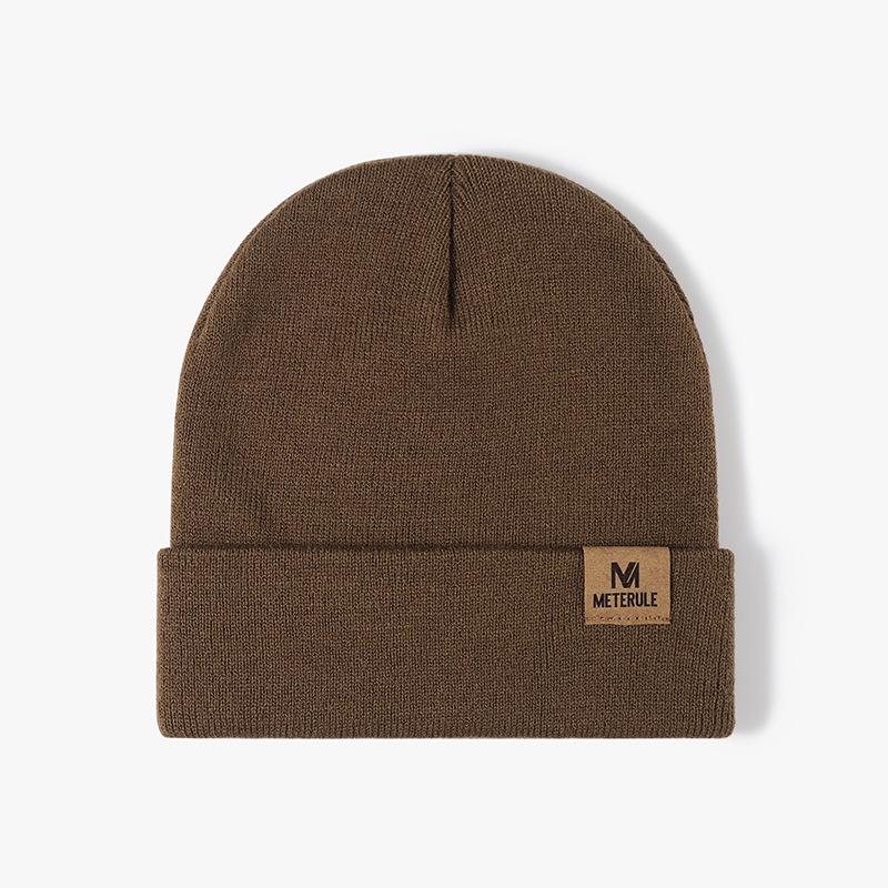 New Arrival Men's Knitted Hat With Letter Logo Winter Warm Outdoor Cap Fashionable And Versatile