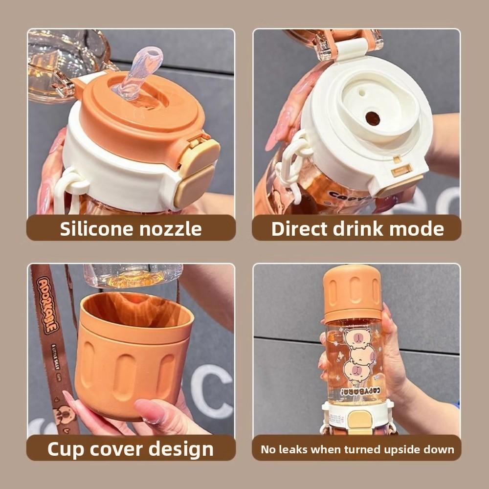 Leak Proof Cartoon Water Bottle Portable Plastic Water Cup Kids Friendly Drink Bottle  Travel