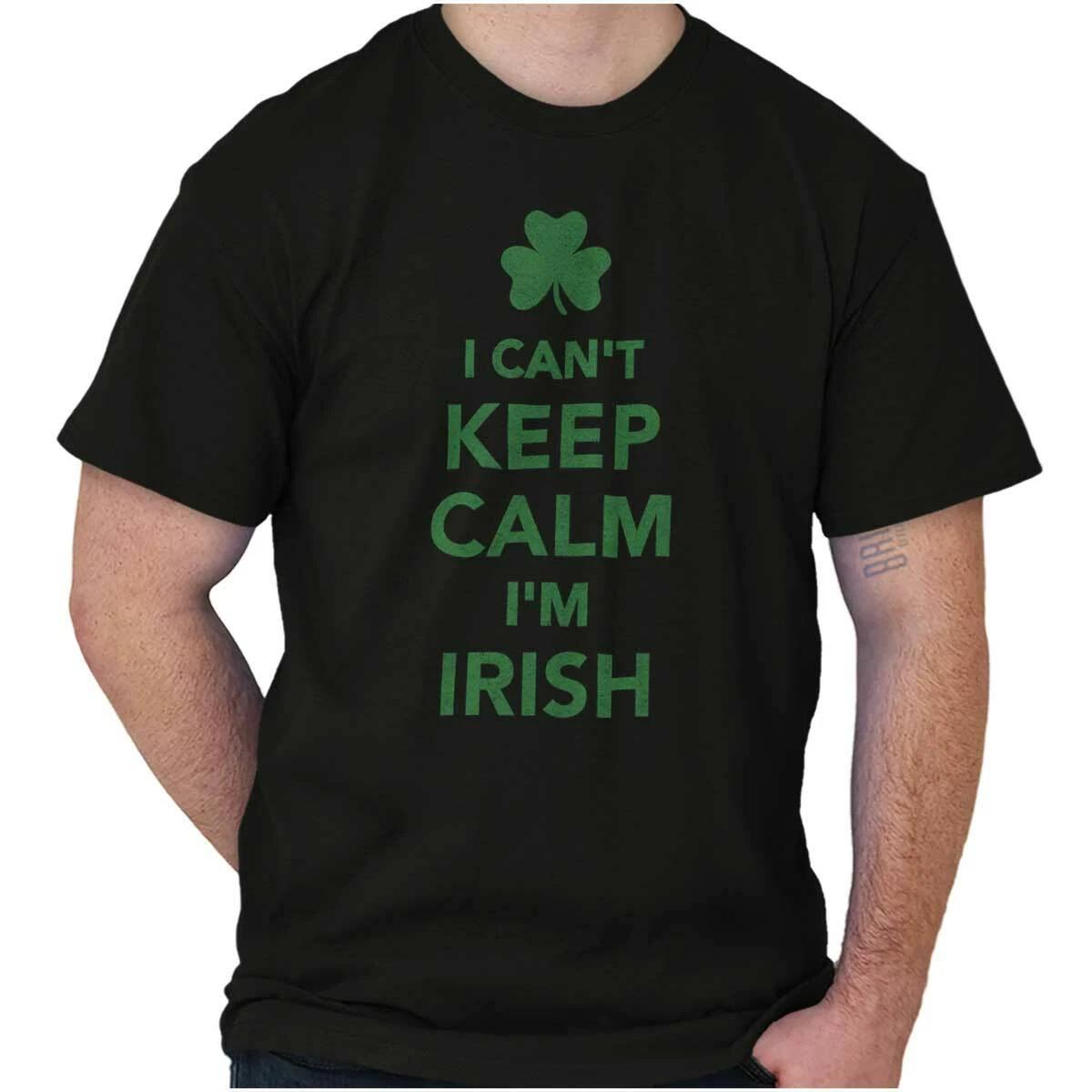 I Can t Keep Calm Funny Irish St Pattys Day Womens or Mens Crewneck T Shirt Tee M