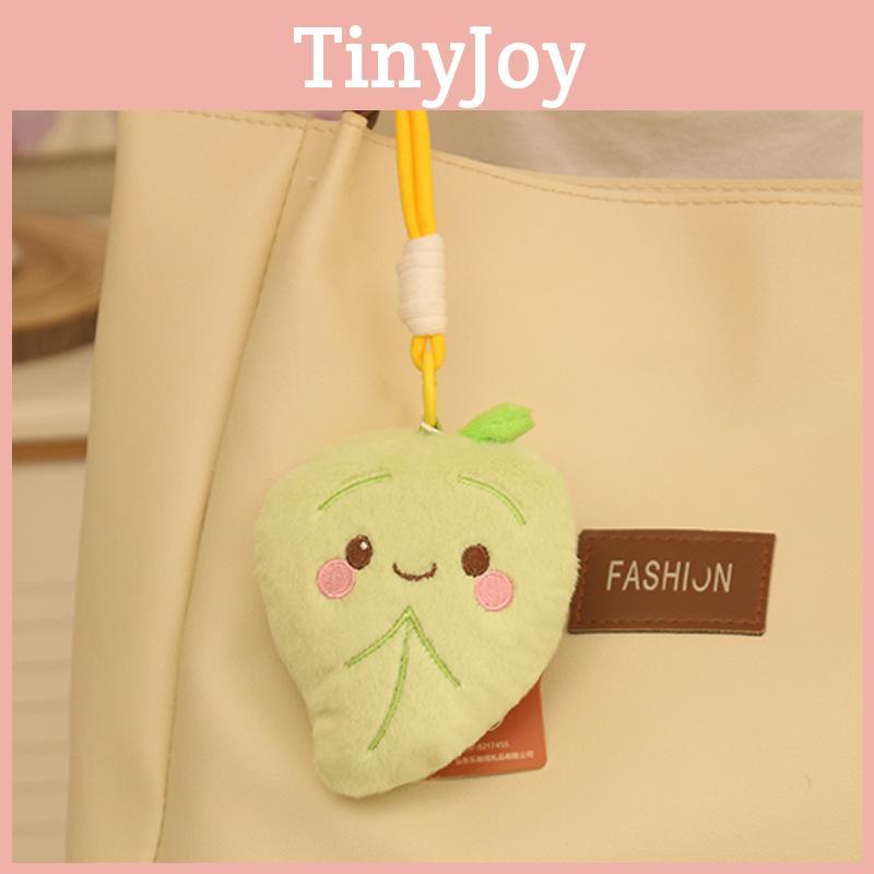 Cute Green Leaf Plush Doll With Pp Cotton Filling For Bookbags