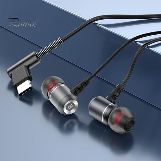 Kabelgebundenes In-Ear-Headset vom Typ C mit geräuschunterdrückendem Mikrofon, verbesserter Bass, klarer HiFi-Sound, kabelgebundene Ohrhörer